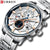 Relógio Curren Chronograph Fashion Stainless Steel Aço Modelo 8362